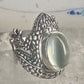 Frog ring frog band clear stone size 6.50 sterling silver women