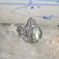 Frog ring frog band clear stone size 6.50 sterling silver women
