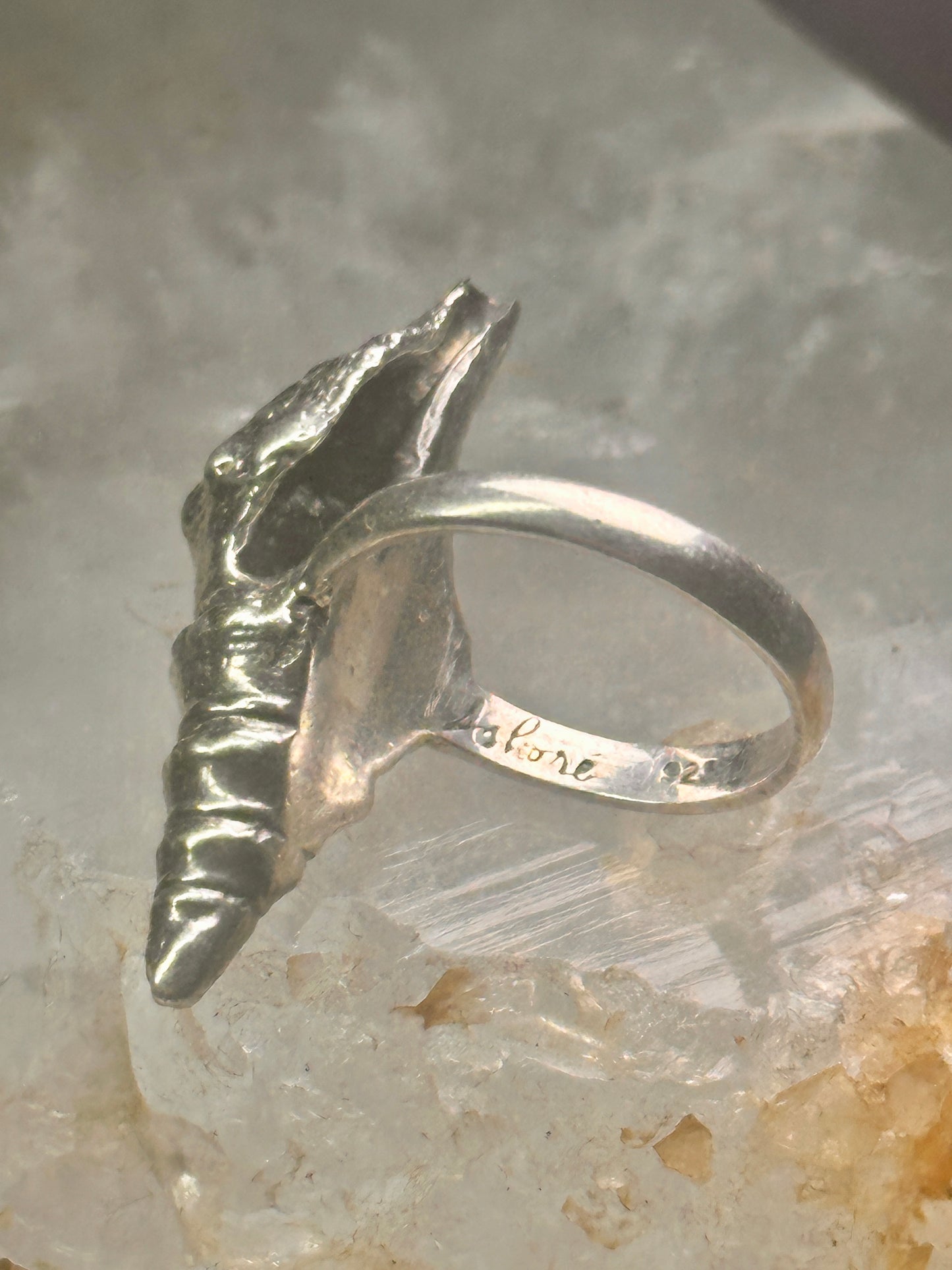 Shell ring sign Washed Ashore band snail size 5.75 sterling silver women
