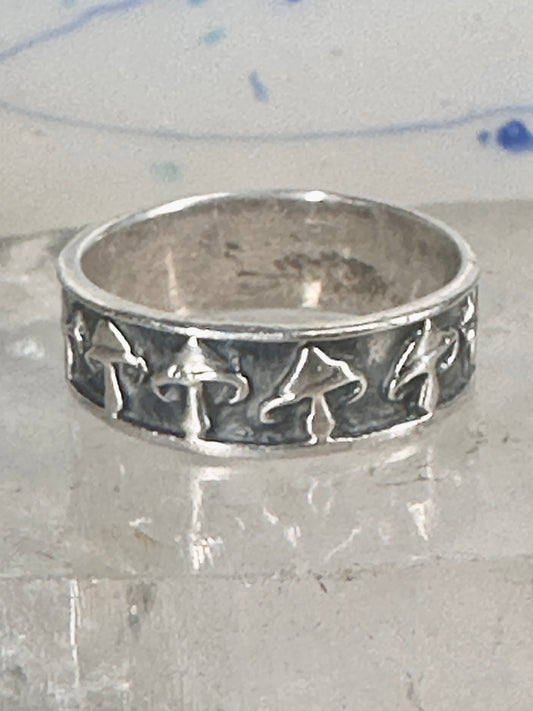 Mushroom ring mushrooms band size 11.25 sterling silver women men