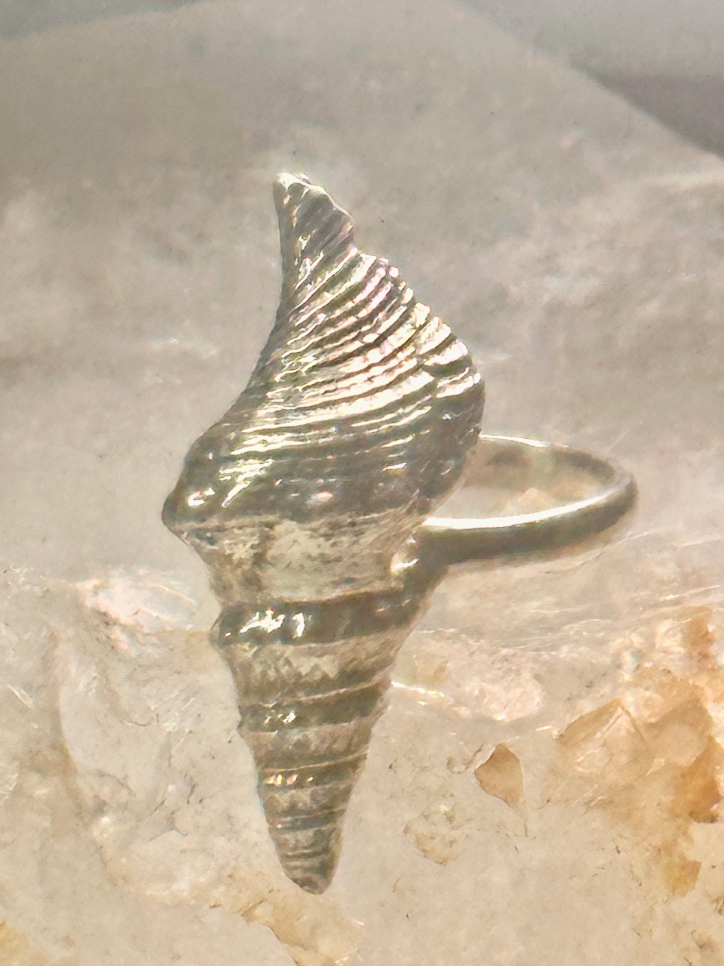 Shell ring sign Washed Ashore band snail size 5.75 sterling silver women