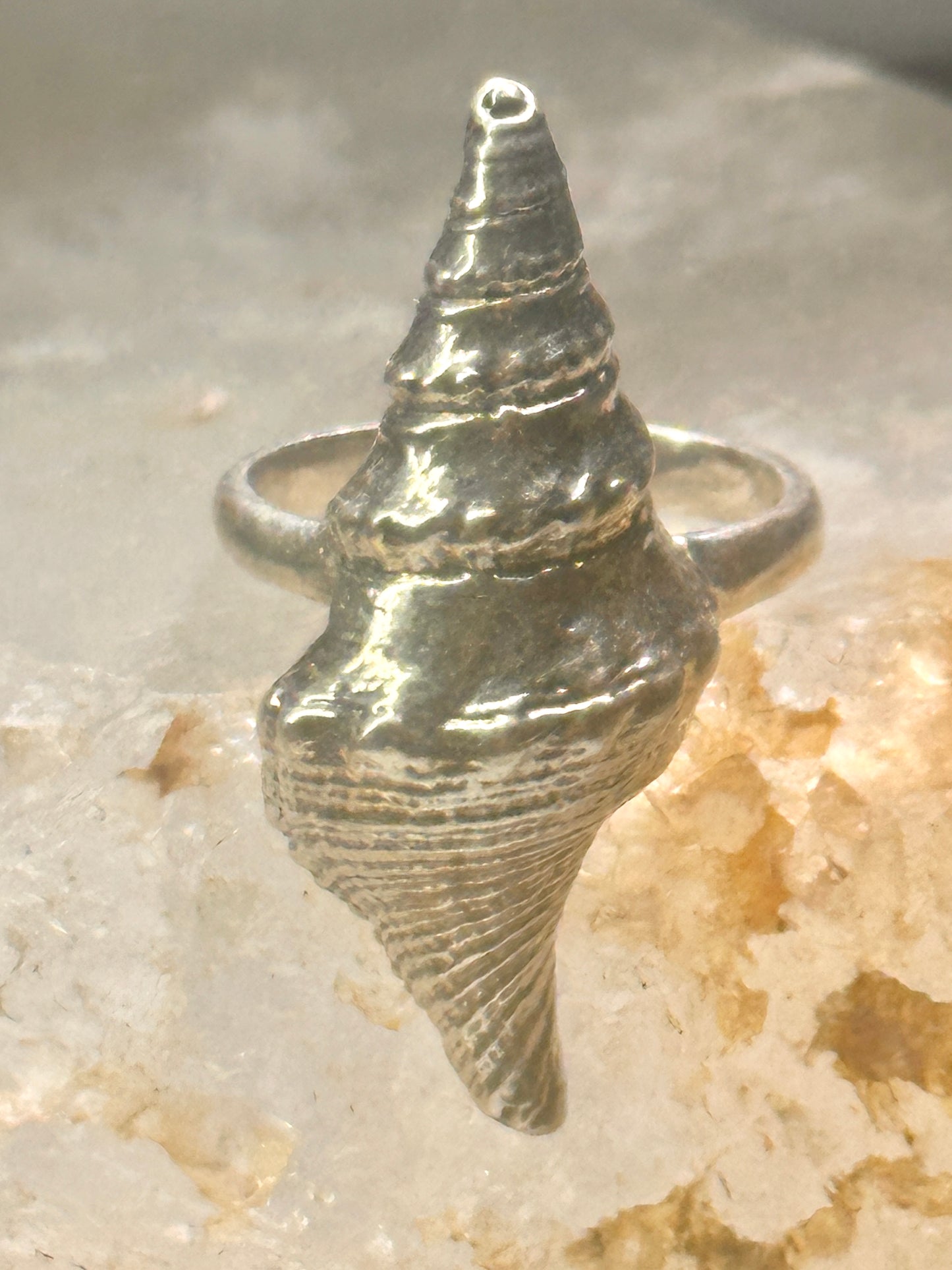 Shell ring sign Washed Ashore band snail size 5.75 sterling silver women