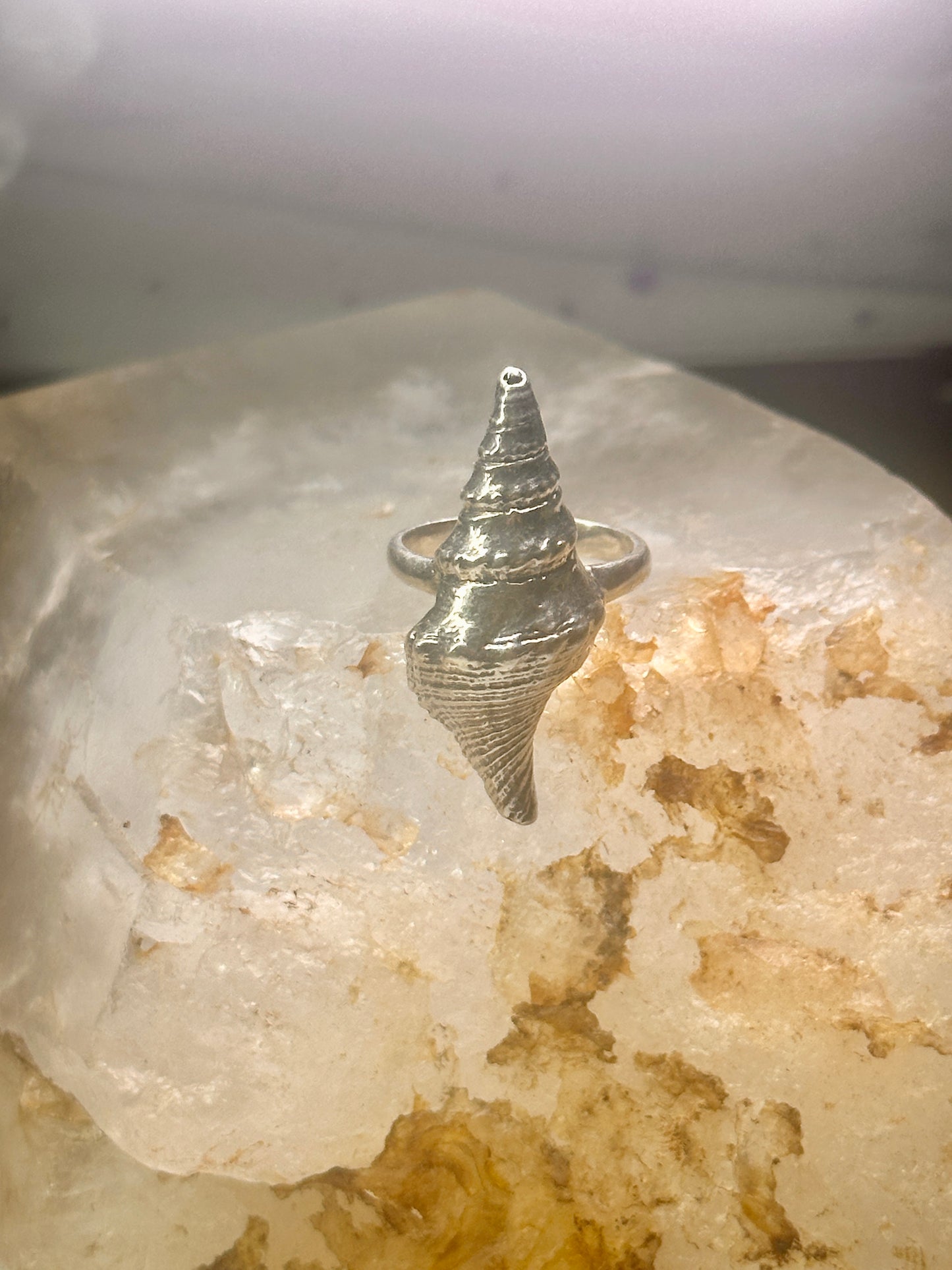 Shell ring sign Washed Ashore band snail size 5.75 sterling silver women