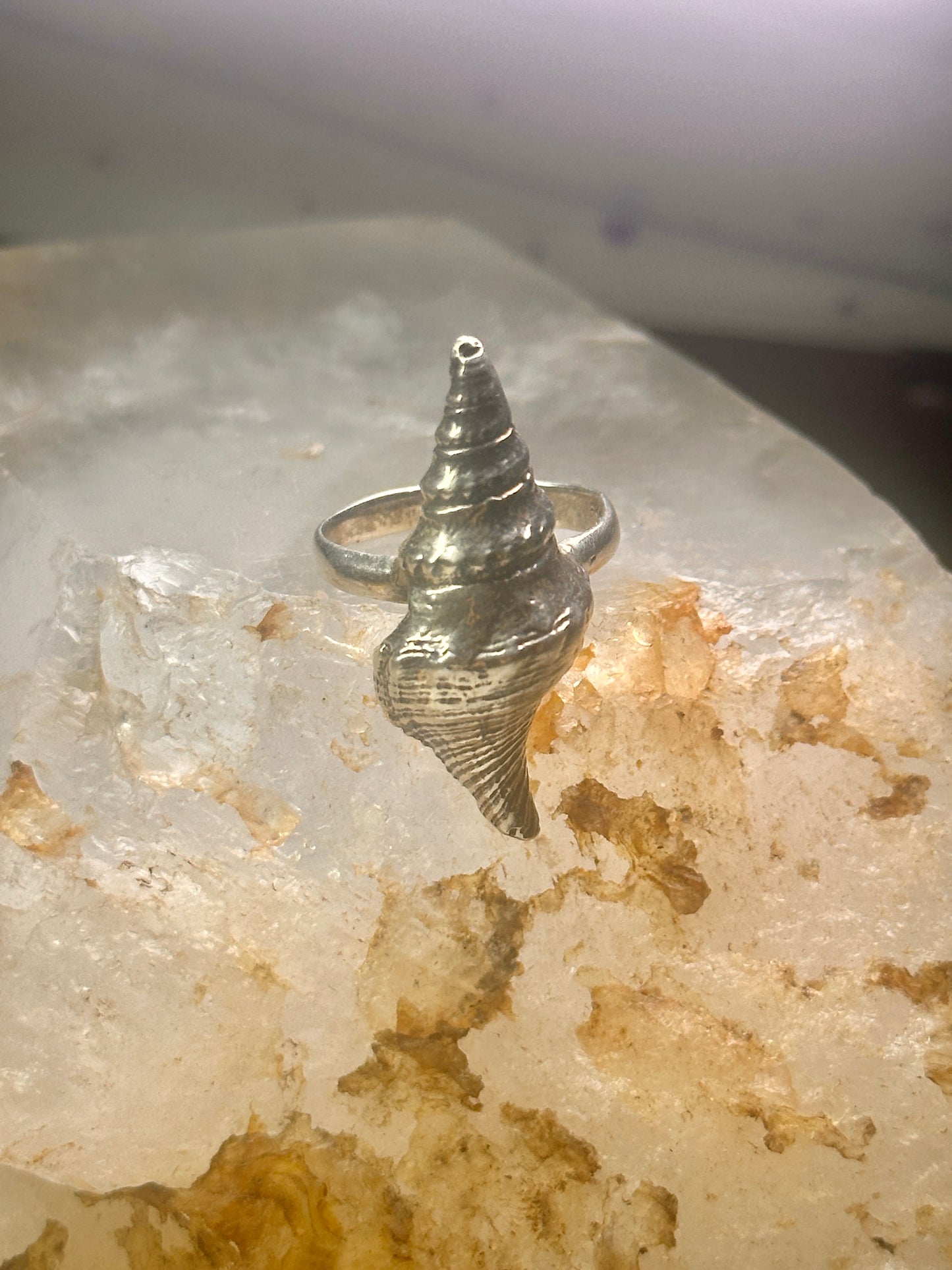 Shell ring sign Washed Ashore band snail size 7 sterling silver women