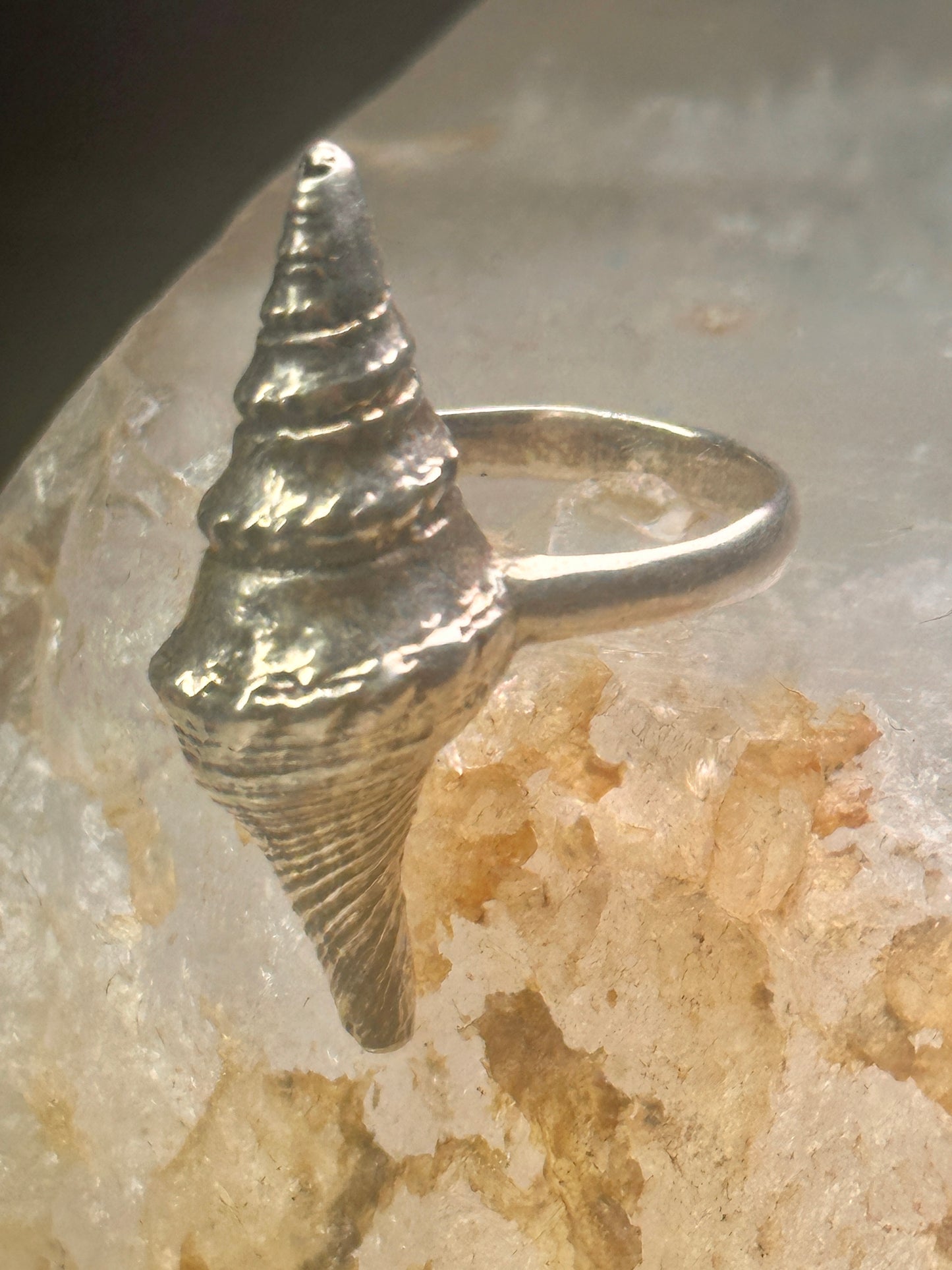 Shell ring sign Washed Ashore band snail size 7 sterling silver women