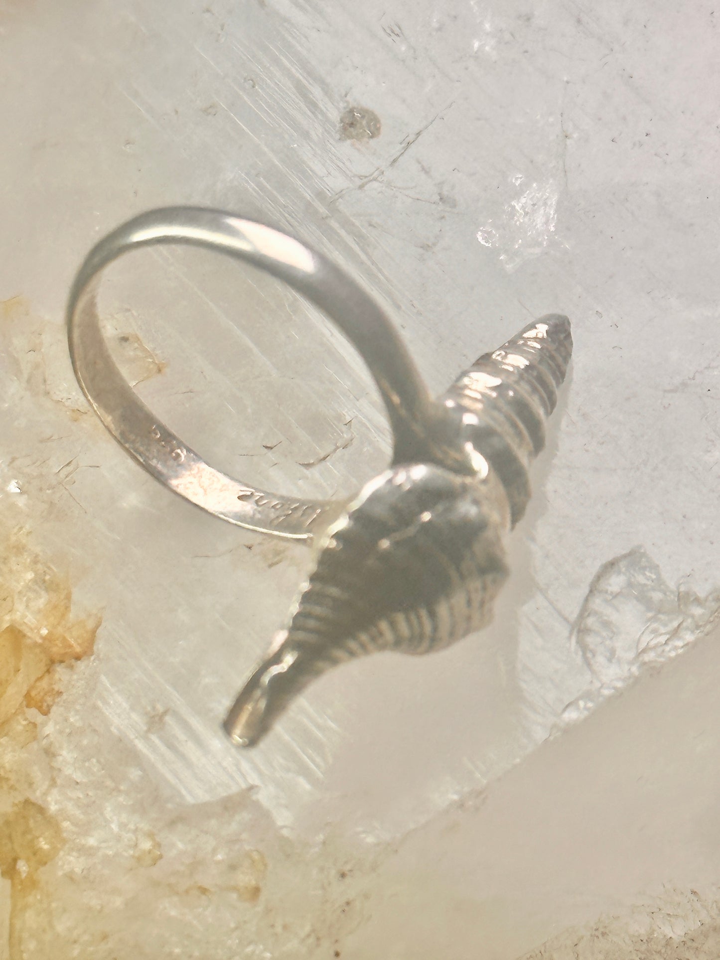 Shell ring sign Washed Ashore band snail size 7 sterling silver women
