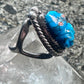 Carved Frog ring coral Inlaid eyes size 5.75 pinky Sterling silver women girls