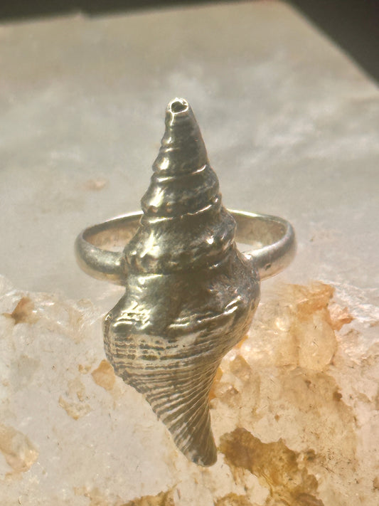 Shell ring sign Washed Ashore band snail size 7 sterling silver women