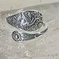 Hummingbird spoon ring floral band size 7 sterling silver women girls