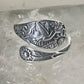 Hummingbird spoon ring floral band size 7 sterling silver women girls