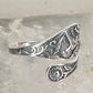 Hummingbird spoon ring floral band size 7 sterling silver women girls