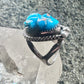 Carved Frog ring coral Inlaid eyes size 5.75 pinky Sterling silver women girls