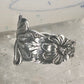 Lily spoon ring floral band size 11 sterling silver women men