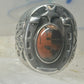 Horseshoe ring Navajo size 8 star Good Luck jasper sterling silver women men