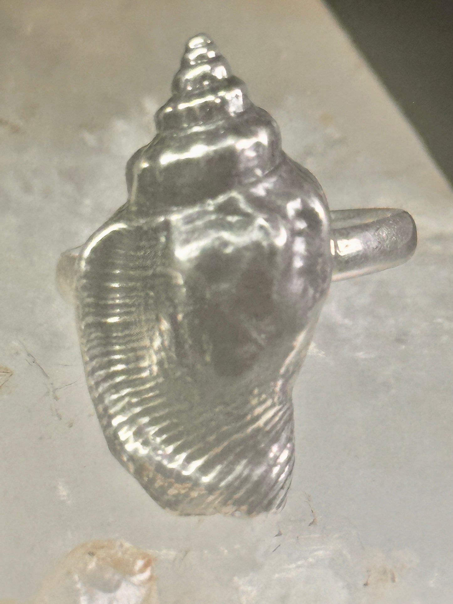 Shell ring sign Washed Ashore band snail size 7 sterling silver women a