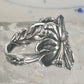 Lily spoon ring floral band size 11 sterling silver women men