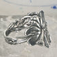 Lily spoon ring floral band size 11 sterling silver women men