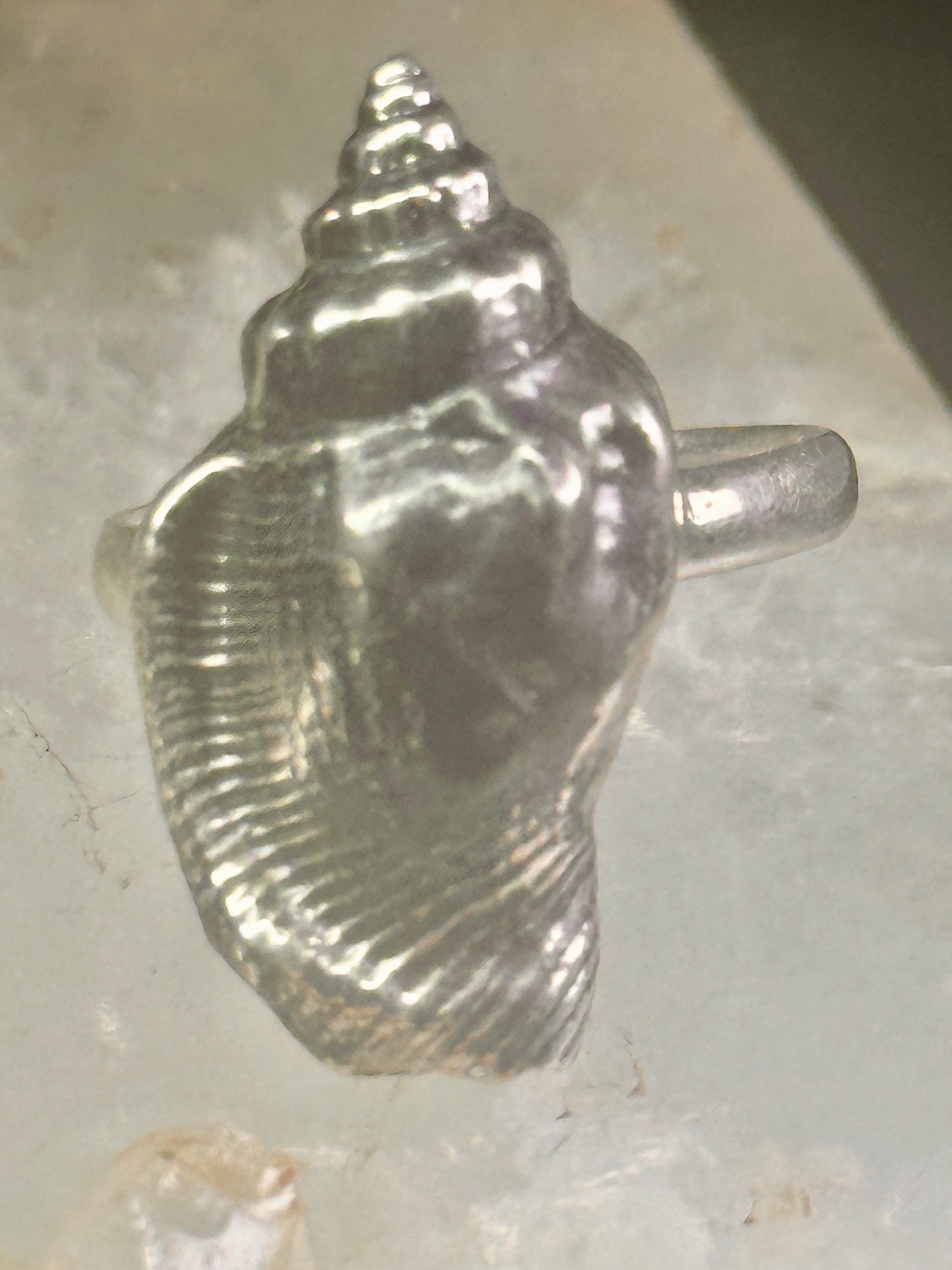 Shell ring sign Washed Ashore band snail size 7 sterling silver women a