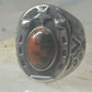 Horseshoe ring Navajo size 8 star Good Luck jasper sterling silver women men