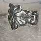 Lily spoon ring floral band size 11 sterling silver women men