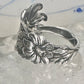 Lily spoon ring floral band size 11 sterling silver women men