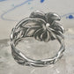 Lily spoon ring floral band size 11 sterling silver women men