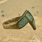 Zig Zag ring southwest turquoise chips size 7 sterling silver women&nbsp;