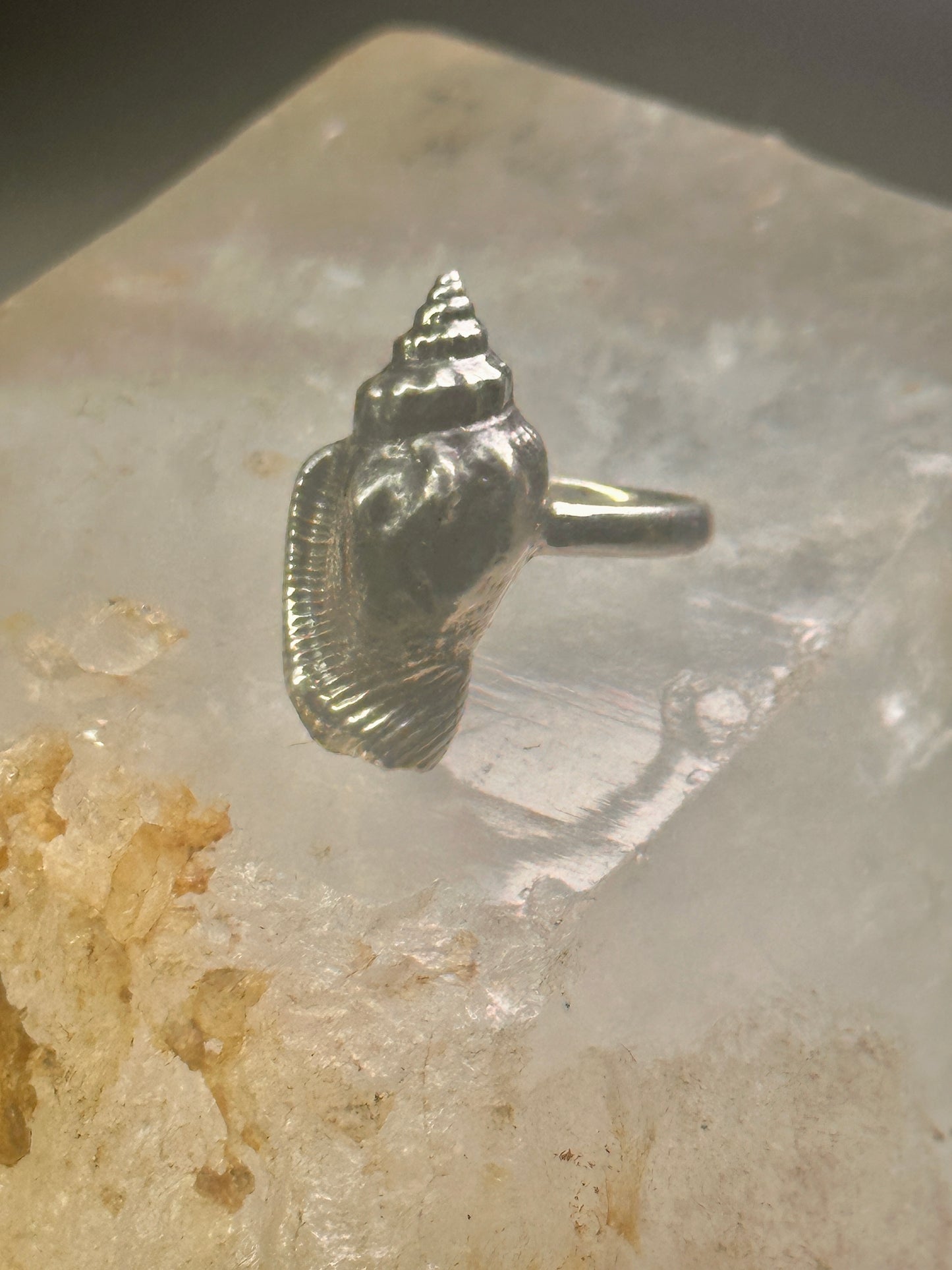 Shell ring sign Washed Ashore band snail size 7 sterling silver women a