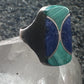 Vintage Malachite Blue Lapis Ring J Comes Taxco Mexico size 8.7 Sterling silver women men