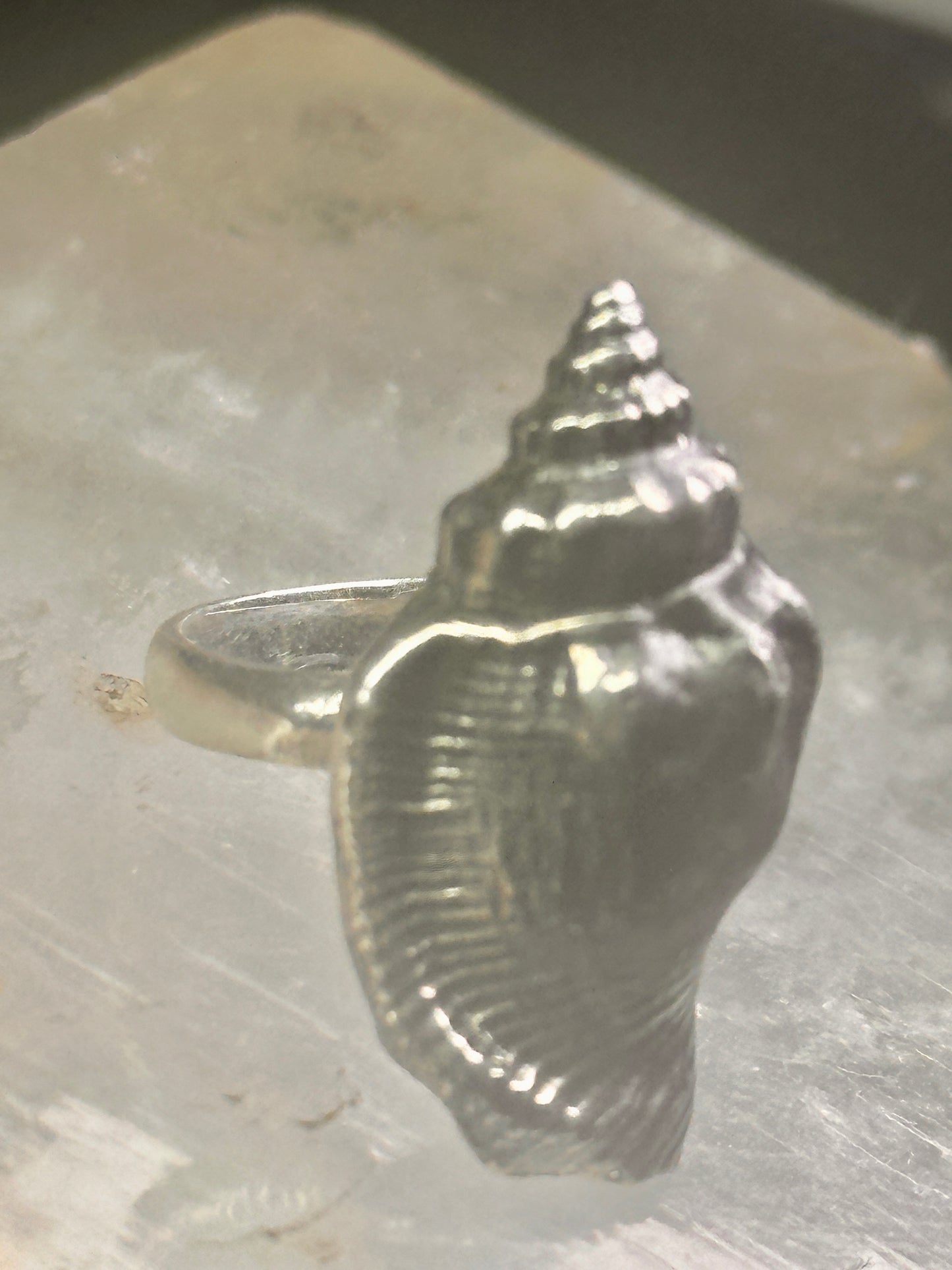 Shell ring sign Washed Ashore band snail size 7 sterling silver women a