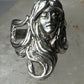 Sleeping Face ring flowing hair Size 6 Art Nouveau figurative band  Sterling Silver women