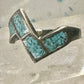 Zig Zag ring southwest turquoise chips size 7 sterling silver women&nbsp;