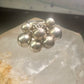 Bead Cluster ring moving Heavy balls cha cha wide band size 7.50 sterling silver women 1970's