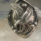 Eagle ring Navajo size 15 sterling silver women men signed LF