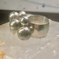 Bead Cluster ring moving Heavy balls cha cha wide band size 7.50 sterling silver women 1970's
