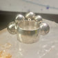 Bead Cluster ring moving Heavy balls cha cha wide band size 7.50 sterling silver women 1970's