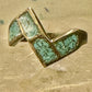 Zig Zag ring southwest turquoise chips size 7 sterling silver women&nbsp;