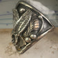 Eagle ring Navajo size 15 sterling silver women men signed LF