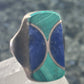 Vintage Malachite Blue Lapis Ring J Comes Taxco Mexico size 8.7 Sterling silver women men