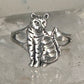 Cat ring band size 6.75 sterling silver women girls