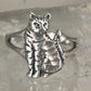 Cat ring band size 6.75 sterling silver women girls