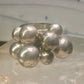 Bead Cluster ring moving Heavy balls cha cha wide band size 7.50 sterling silver women 1970's