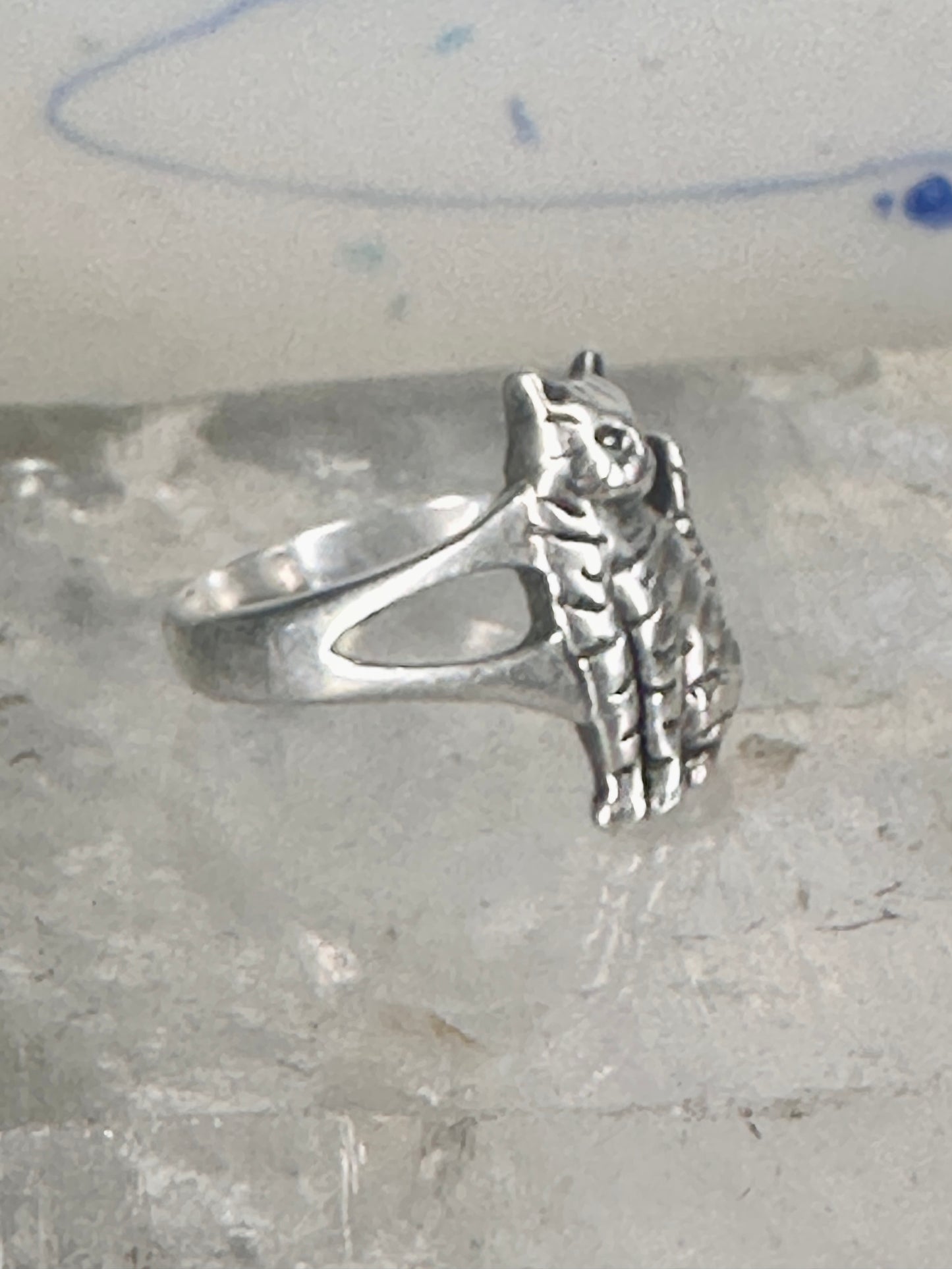 Cat ring band size 6.75 sterling silver women girls