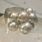 Bead Cluster ring moving Heavy balls cha cha wide band size 7.50 sterling silver women 1970's
