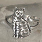 Cat ring band size 6.75 sterling silver women girls