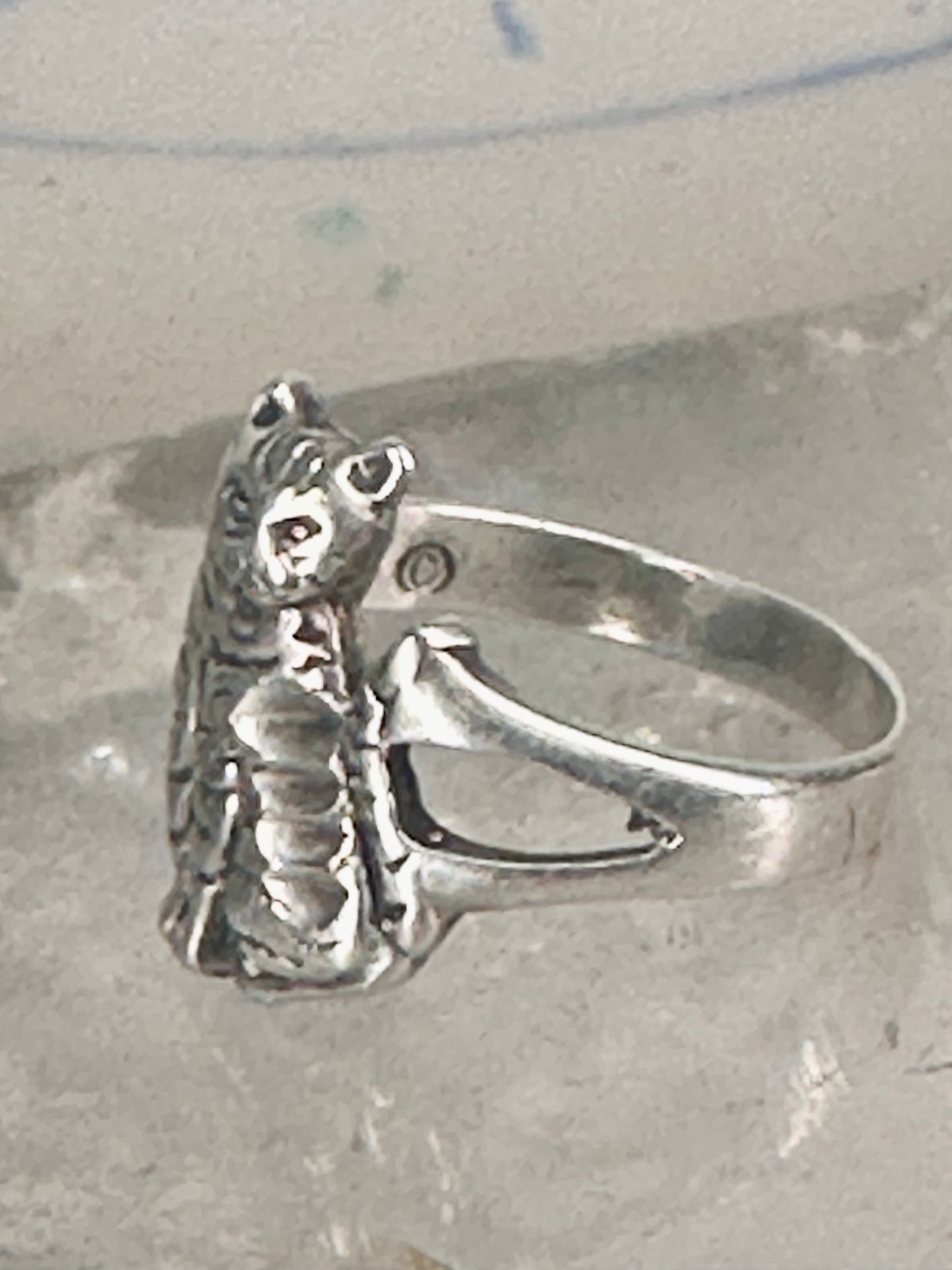 Cat ring band size 6.75 sterling silver women girls