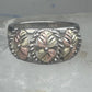 Black Hills Gold ring leaves wedding band size 7 sterling silver women men