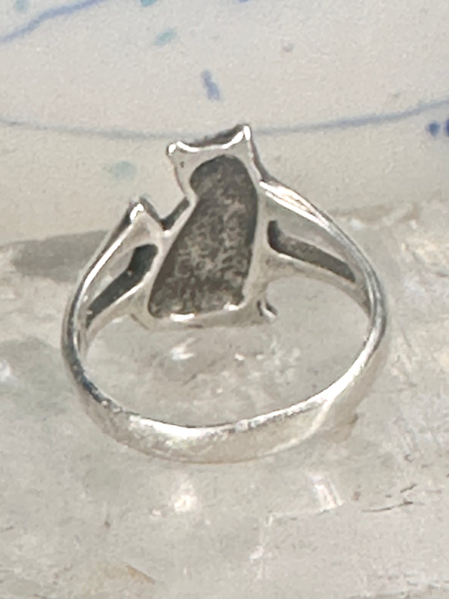 Cat ring band size 6.75 sterling silver women girls