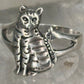 Cat ring band size 6.75 sterling silver women girls