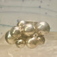 Bead Cluster ring moving Heavy balls cha cha wide band size 7.50 sterling silver women 1970's